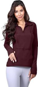 img 3 attached to 🧥 Nude Tech Half Zip Long Sleeve Jacket with Front Pockets - Yogalicious