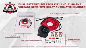 img 1 attached to 🔋 Dual Battery Isolator Kit - 12 Volt 140 Amp Voltage Sensitive Relay - Complete VSR Double Battery Automatic Charger - Ideal for Trucks, SUVs, ATVs, UTVs, Boats, and More - Reliable, Water-Resistant, and Vibration-Proof