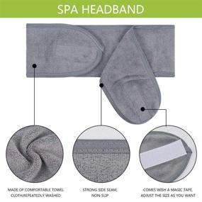 img 2 attached to 💆 Sinland Soft Women Hair Band: 3 Pack Facial Spa Headband for Makeup, Cosmetic Shower & Washing Routine