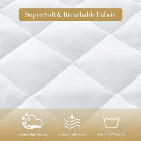 img 1 attached to 💦 King Waterproof Mattress Protector, Quilted Fitted Cover with Deep Pocket Elastic - Fits up to 21'', Breathable Soft Alternative Filling Pad