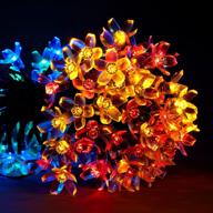 multicolor sakura led string lights: 33ft, 100 led, usb powered with 8 modes - decorative fairy lights with usb wall charger (multicolor, sakura) логотип