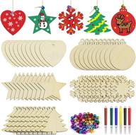 🎄 50pcs diy wooden christmas ornaments, unfinished wood ornaments crafts for holiday, festival, wedding party, christmas crafts for kids by brotou logo