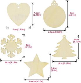 img 3 attached to 🎄 50PCS DIY Wooden Christmas Ornaments, Unfinished Wood Ornaments Crafts for Holiday, Festival, Wedding Party, Christmas Crafts for Kids by BROTOU