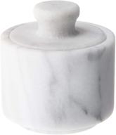 🦊 white fox run marble salt cellar - 3" x 3" for improved seo logo