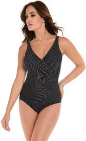 img 4 attached to Miraclesuit Swimwear Thoroughbred Swimsuit in Midnight - Stunning Women's Clothing for the Beach