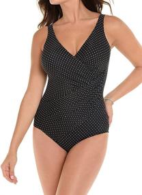 img 3 attached to Miraclesuit Swimwear Thoroughbred Swimsuit in Midnight - Stunning Women's Clothing for the Beach