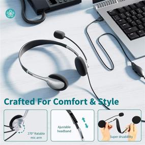 img 1 attached to 🎧 Lightweight USB Headset with Microphone for Business Calls & Webinars - Perfect for PC, Skype, Cell Phones, and Call Centers