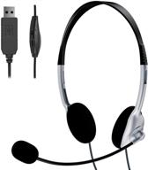 🎧 lightweight usb headset with microphone for business calls & webinars - perfect for pc, skype, cell phones, and call centers logo