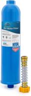 💧 camco 40019 tastepure xl rv/marine water filter with hose protector, enhances bacterial protection, minimizes unpleasant taste, odor, chlorine, and particles, extra large filter & hose protector, blue logo