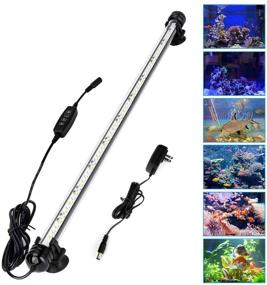 img 3 attached to 🐠 Top-rated 12V 18.9-inch Waterproof LED Aquarium Light with Timer for Fish Tank - Auto On and Off, White and Blue Light Bar Strick - Adjustable 3-Mode Lighting