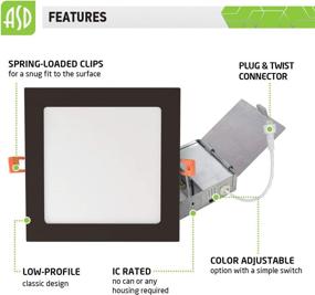 img 1 attached to 🔆 ASD 8 Inch Ultra Thin Square LED Recessed Lighting, 3000K-4000K-5000K Color Temperature Options, 18W 1350Lm Dimmable LED Downlight, Canless LED Recessed Light, IC & Damp Rated, ETL, Energy Star - Enhanced SEO