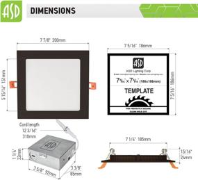 img 2 attached to 🔆 ASD 8 Inch Ultra Thin Square LED Recessed Lighting, 3000K-4000K-5000K Color Temperature Options, 18W 1350Lm Dimmable LED Downlight, Canless LED Recessed Light, IC & Damp Rated, ETL, Energy Star - Enhanced SEO