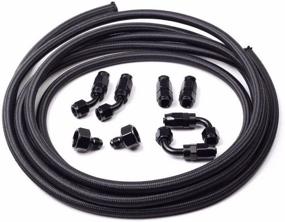 img 3 attached to 🔧 Universal 12Ft Stainless Steel Nylon Braided Oil Fuel Line Hose with 6AN Swivel Hose Ends &amp; AN-6 to AN-10 Fuel Tank Fitting Adapters Kit - Black by SUNROAD