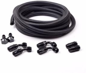 img 4 attached to 🔧 Universal 12Ft Stainless Steel Nylon Braided Oil Fuel Line Hose with 6AN Swivel Hose Ends &amp; AN-6 to AN-10 Fuel Tank Fitting Adapters Kit - Black by SUNROAD