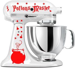 img 1 attached to ♀️ Witchcraft Wiccan Potions Master - Red Vinyl Decal Set for Stand Mixer Cauldron