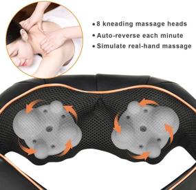 img 3 attached to 🧖 Relieve Stress & Tension: Shiatsu Back Neck and Shoulder Massager with Heat, Perfect for Home and Office Use