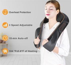 img 1 attached to 🧖 Relieve Stress & Tension: Shiatsu Back Neck and Shoulder Massager with Heat, Perfect for Home and Office Use