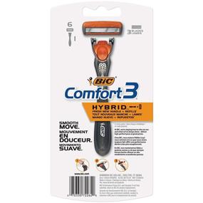 img 1 attached to 🪒 BIC Comfort 3 Hybrid Men's Disposable Razor 12 Cartridges + 1 Handle, Black - Close & Comfortable Shave