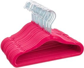 img 3 attached to 30-Pack Pink Velvet Non-Slip Kids Clothes Hangers by Amazon Basics