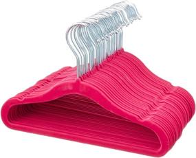 img 4 attached to 30-Pack Pink Velvet Non-Slip Kids Clothes Hangers by Amazon Basics