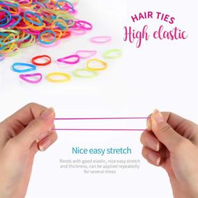 img 1 attached to 💇 YGDZ 4000pcs Girls Rubber Bands for Hairstyles - Small Clear Elastic Hair Rubber Bands for Kids, Baby Girls, and Toddlers - Hair Ties Set (2000pcs Clear + 2000pcs Colorful)