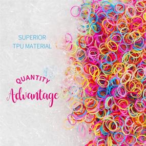 img 2 attached to 💇 YGDZ 4000pcs Girls Rubber Bands for Hairstyles - Small Clear Elastic Hair Rubber Bands for Kids, Baby Girls, and Toddlers - Hair Ties Set (2000pcs Clear + 2000pcs Colorful)