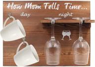 🍷 wine glass holder: mom's timepiece - wall mounted wine glass rack, perfect gifts for birthday, christmas, and halloween logo