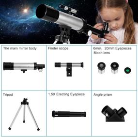 img 3 attached to 🌟 Kids' Telescope for Astronomy Beginners - 90x Magnification with Two Eyepieces, Tabletop Tripod & Finder Scope - Ideal Space Gift for Birthdays