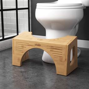 img 2 attached to 🚽 Squatty Potty - Bamboo Flip Toilet Stool, 7" & 9" Height, Brown