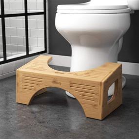 img 3 attached to 🚽 Squatty Potty - Bamboo Flip Toilet Stool, 7" & 9" Height, Brown