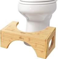 🚽 squatty potty - bamboo flip toilet stool, 7" & 9" height, brown logo