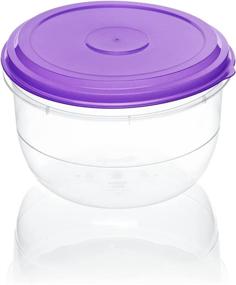 img 1 attached to 🍽️ DecorRack 5.5 Quart Food Storage Container - BPA Free, Plastic, Food Grade Safe, Heavy Duty Dry Storage Containers with Airtight Lid - Round Large Food Container Bowl (1 Pack)