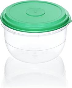 img 2 attached to 🍽️ DecorRack 5.5 Quart Food Storage Container - BPA Free, Plastic, Food Grade Safe, Heavy Duty Dry Storage Containers with Airtight Lid - Round Large Food Container Bowl (1 Pack)