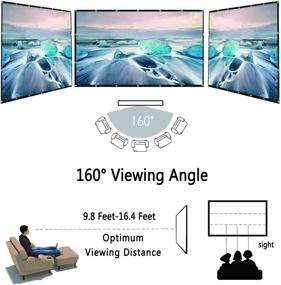 img 1 attached to 🎥 OWILLZ 120 inch Projector Screen: HD Foldable Screen for Home Theater Cinema (16:9) - Indoor/Outdoor