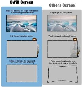 img 3 attached to 🎥 OWILLZ 120 inch Projector Screen: HD Foldable Screen for Home Theater Cinema (16:9) - Indoor/Outdoor