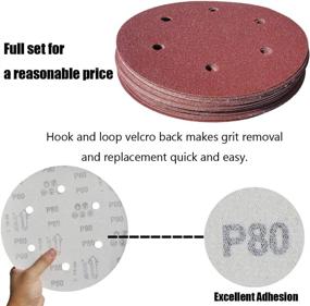 img 1 attached to 🛠️ Tonmp 30 PCS 9-Inch 6-Hole Hook-and-Loop Sanding Discs Sander Paper Kit - Ideal for Drywall Sander - Assorted Grits (80, 100, 120, 180, 240, 400)