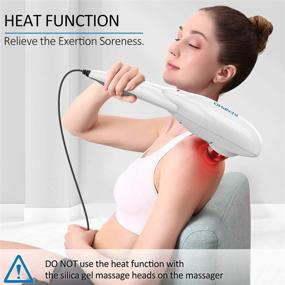 img 3 attached to 💆 Ultimate Relaxation: RENPHO Handheld Back Massager with Soothing Heat for Deep Tissue Muscle Relief on Neck, Shoulder, Arms, Leg, Foot, Calf