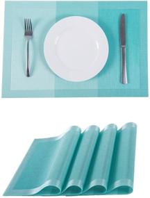 img 4 attached to 🌞 Sunshine Fashion Placemats: Heat-Resistant, Washable PVC Table Mats for Dining Table - Set of 4
