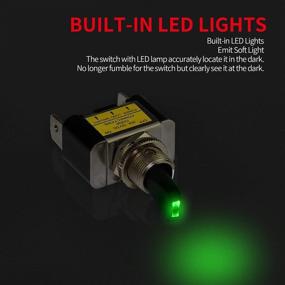 img 3 attached to 🔋 DaierTek Green LED Lighted 12V Toggle Switch - 2pcs, 30 Amp Single Pole, Automotive Car Aircraft