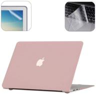 🌹 applefuns macbook air 13 inch case - compatible with a1932 a2179 m1 a2337 for 2021 2020 2019 2018 release - retina display touch id - 3-in-1 - rose logo