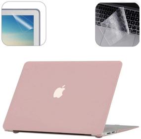 img 4 attached to 🌹 Applefuns MacBook Air 13 Inch Case - Compatible with A1932 A2179 M1 A2337 for 2021 2020 2019 2018 Release - Retina Display Touch ID - 3-in-1 - Rose