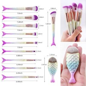 img 3 attached to 💄 Revamp Your Makeup Routine with Mermaid Makeup Brushes – 11pcs Professional Blending Blush Concealer Synthetic Fiber Bristles Brush Special Cosmetic Brushes Kits for Women(purple)