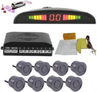 car parking sensor - bessie sparks car reverse parking radar system 8 reversing sensors kit with front and rear alarm buzzer reminder led display safe driving (gray) logo