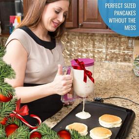 img 3 attached to 🥞 KPKitchen Pancake Batter Dispenser - Versatile Baking Tool for Precise Pouring of Cupcake, Waffles, Muffin Mix, Crepes, Cake & More - Convenient Home Food Gadget with Measuring Label