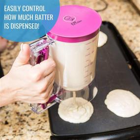 img 2 attached to 🥞 KPKitchen Pancake Batter Dispenser - Versatile Baking Tool for Precise Pouring of Cupcake, Waffles, Muffin Mix, Crepes, Cake & More - Convenient Home Food Gadget with Measuring Label