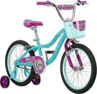 schwinn elm girls bike for toddlers and kids, 12-20 inch wheels, ages 2+, pink/purple/teal, balance/training wheels, adjustable seat logo