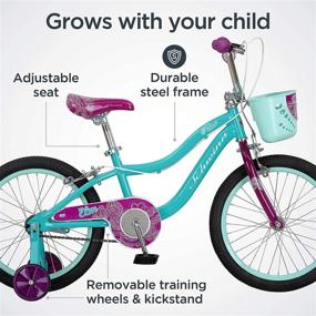 img 3 attached to Schwinn Elm Girls Bike for Toddlers and Kids, 12-20 inch wheels, Ages 2+, Pink/Purple/Teal, Balance/Training Wheels, Adjustable Seat