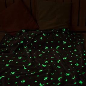 img 2 attached to 🌌 Glow in The Dark Throw Blanket - Galaxy Stars Pattern, 50 x 60 Inches, Flannel Fleece, All Seasons Grey Blanket for Kids - SOCHOW