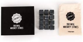 img 1 attached to 🥃 Deluxe Whiskey Stones Gift Set: 12 Pcs Reusable Marble Ice Cubes in Dark Grey | Perfect Birthday Gift for Whiskey Lovers - Enhance Your Whiskey, Bourbon, Scotch, Gin, Cognac & Wine!