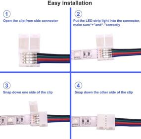 img 3 attached to Enhance Your Lighting Setup with iCreating 10PCS LED 5050 RGB Strip Light Connector - Easy-to-Use Adapter for 5050 Color Changing Flexible LED Strip Light